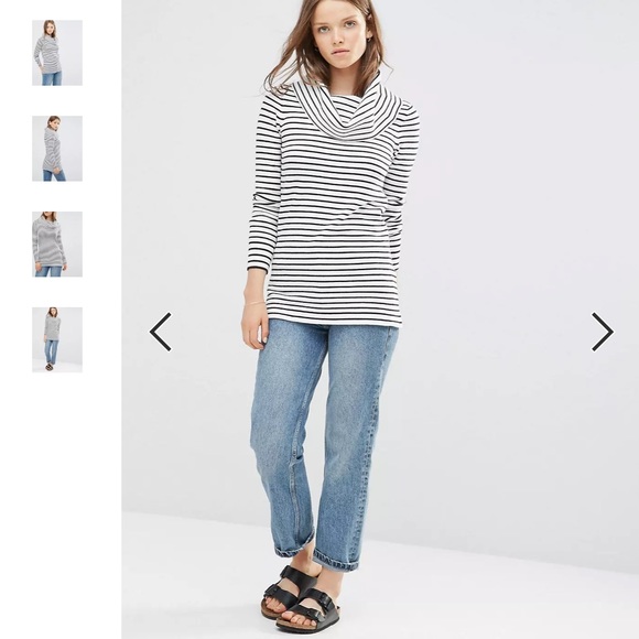 French Connection Large striped cowlneck soft sweater - Picture 4 of 9